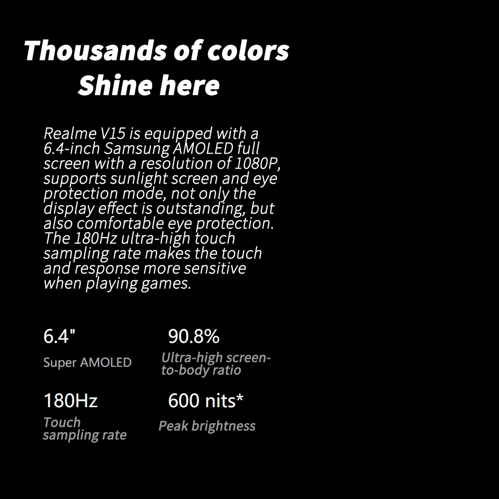 global firmware realme v15 5g mobile phone 6 4 inch amoled dimensity 800u octa core in screen 50w flash charger google play free global shipping