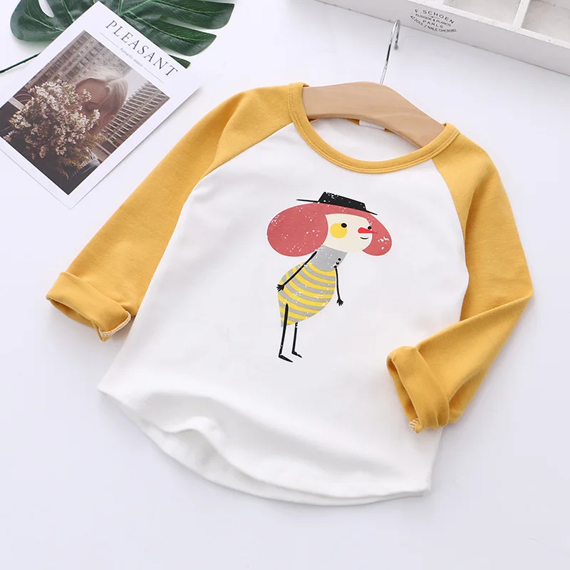 

Cartoon Print Baby Girls Rabbit T Shirt For Autumn Infant Kids Boys Girls T-Shirts Clothes Cotton Unicorn Toddler Letter Tees