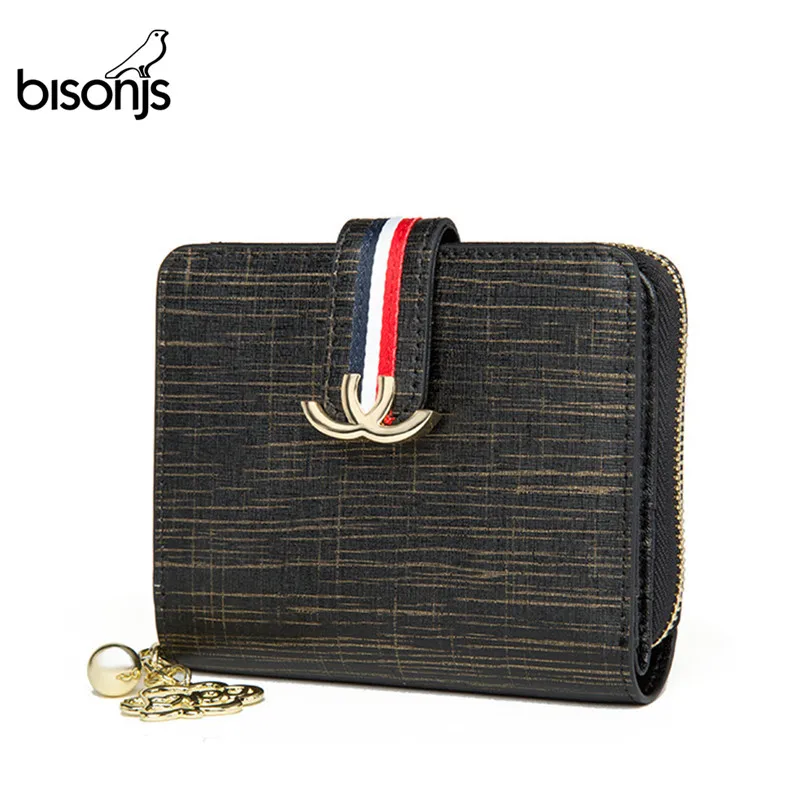 BISON DENIM, натуральная кожа, Женский кошелек, дамская сумка для денег, на молнии, кошелек для монет, держатель для карт, кошелек для путешествий, carteira feminina B3275