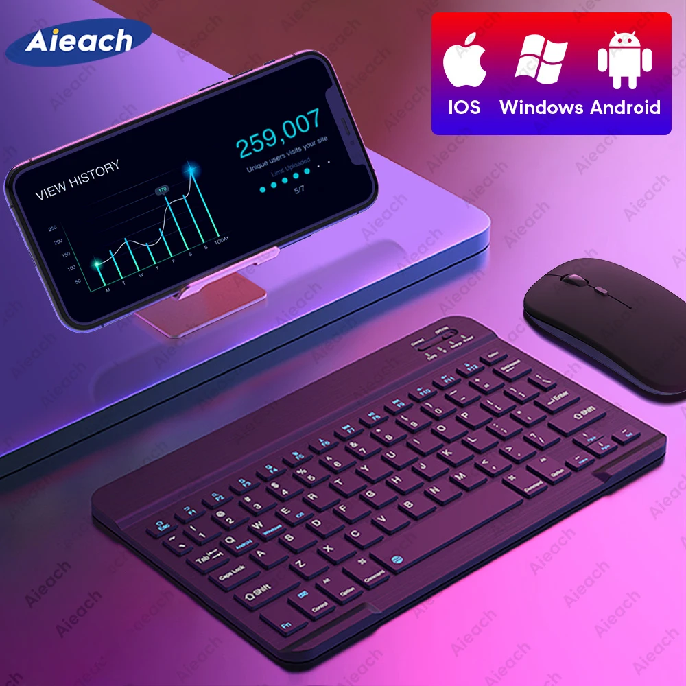 Клавиатура и мышь для телефона смартфона iOS Android Windows Беспроводная