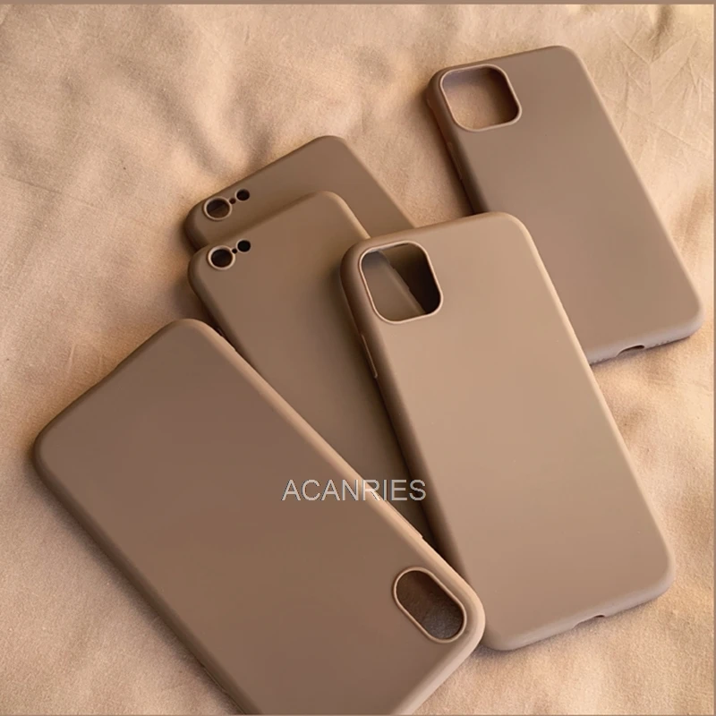 Silicone Brown Phone Case On For Xiaomi Redmi Note 10 Note10 9 8 7 Pro Max 10S For Redmi 9C Nfc 9A 9AT Soft Coffee Back Cover