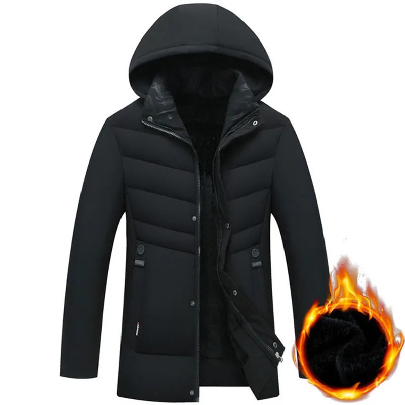 

2019 Winter Jacket Men Hooded Cotton-padded Men Parka Jacket Thicken Warm Men Winter Coat Jackets Men Clothes