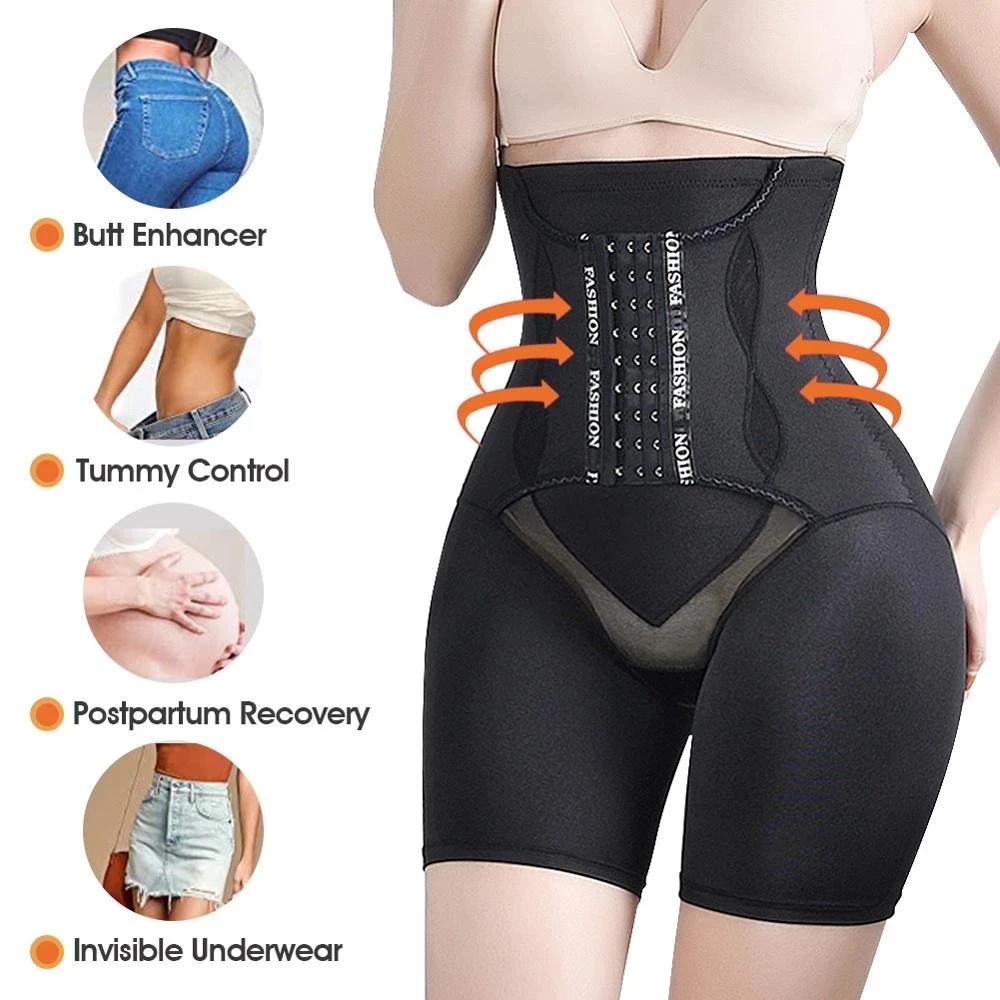 Корректирующее белье для похудения с высокой талией дышащие трусики подтяжки