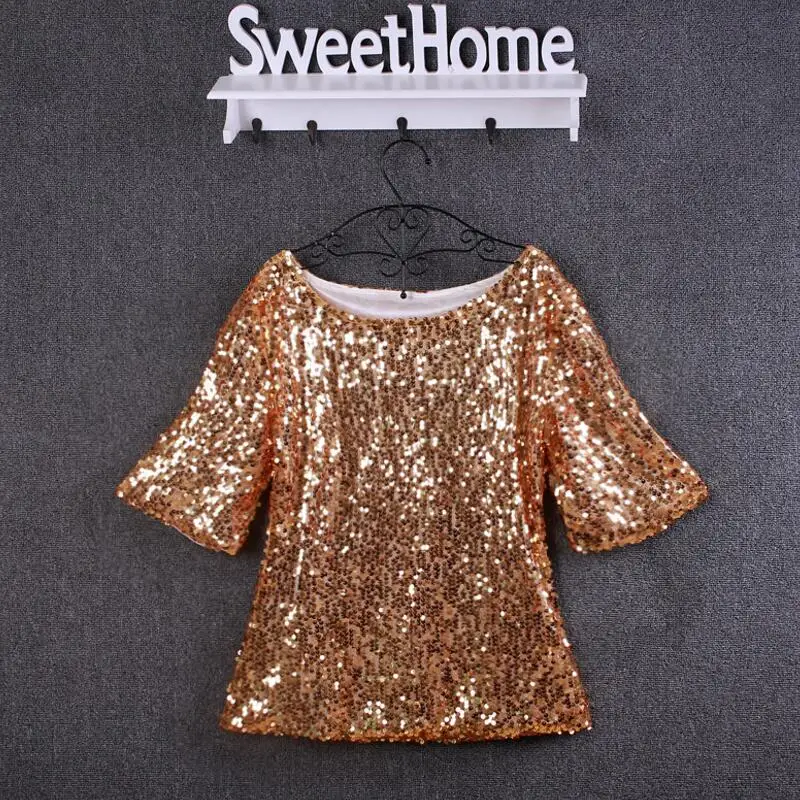 Новая темпераментная Элегантная Модная расшитая блестками блузка с воротником