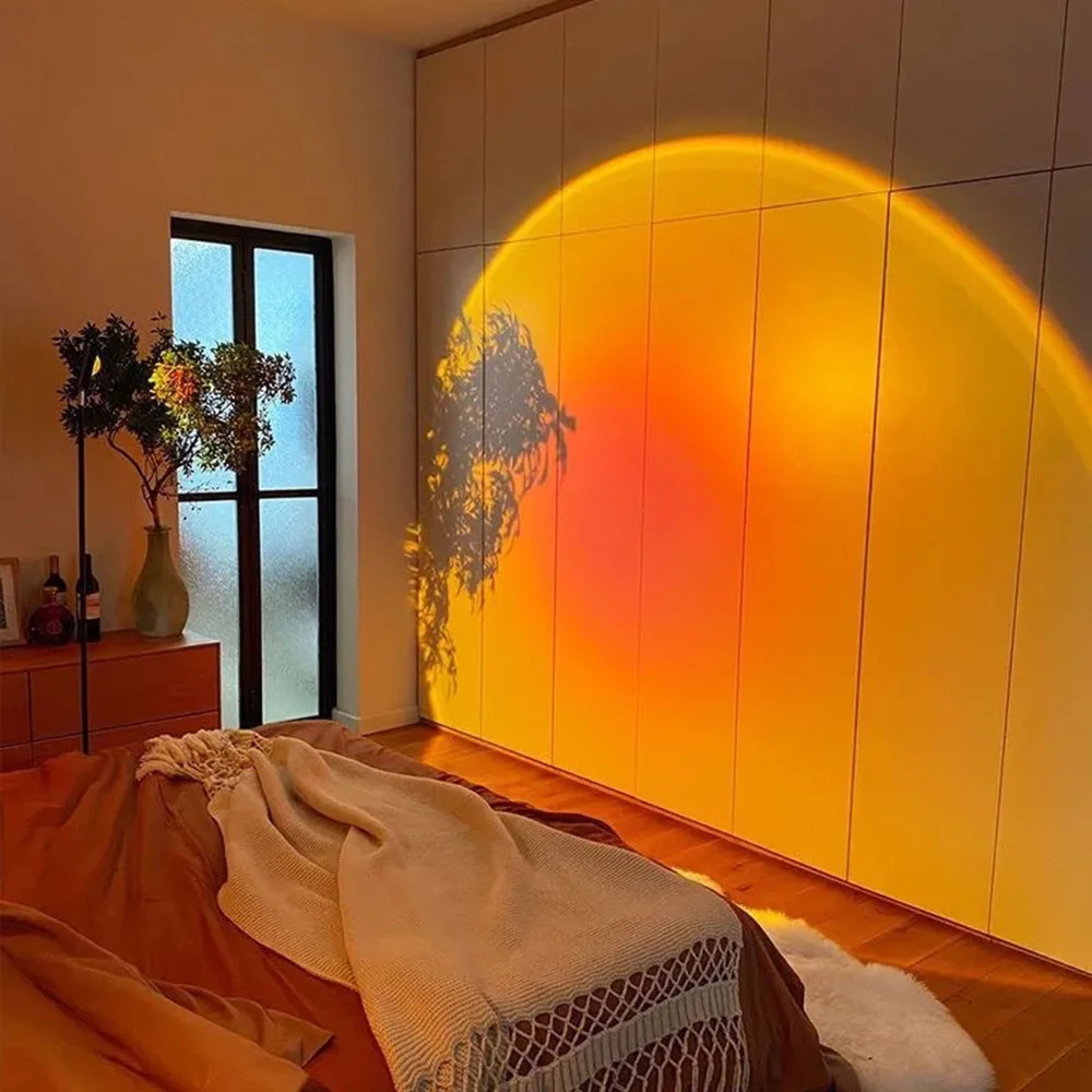 Радужный светильник с закатом светодиодный ночсветильник проекцией атмосферы