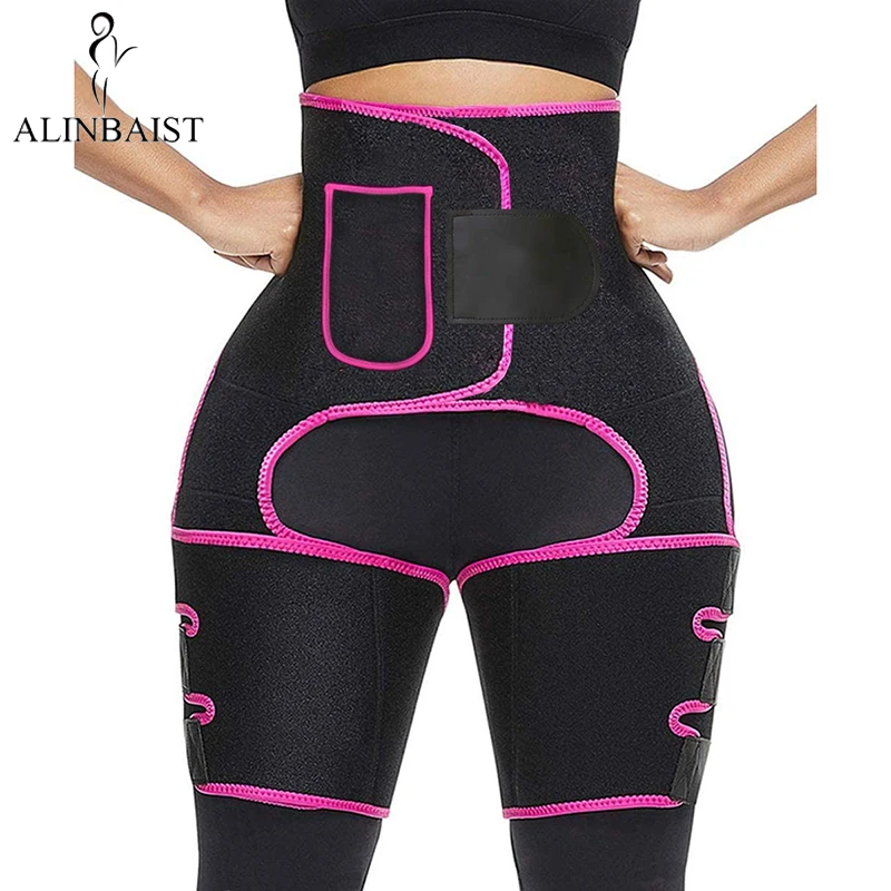 

3-in-1 Neoprene Thigh Trimmer Butt Lifter Sweat Shapewear Slim Waist and Thigh Trainer Belt Weight Loss Sweat Band Leg Slimmer