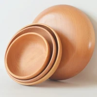 2021 new wooden salad bowl large round wood salad soup dining bowl plates premium wood kitchen utensils set natural handmade