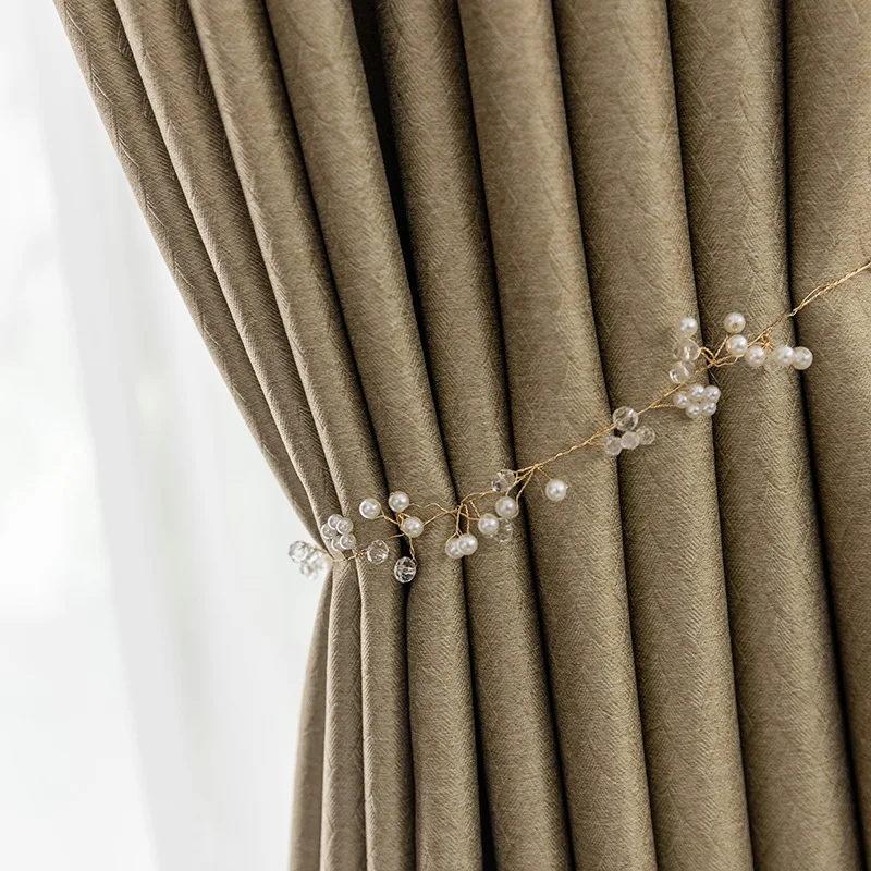 

New Thick Chinese Style Blackout Insulation High-end Modern Nordic Minimalist Curtains for Living Room Bedroom Classical Curtain