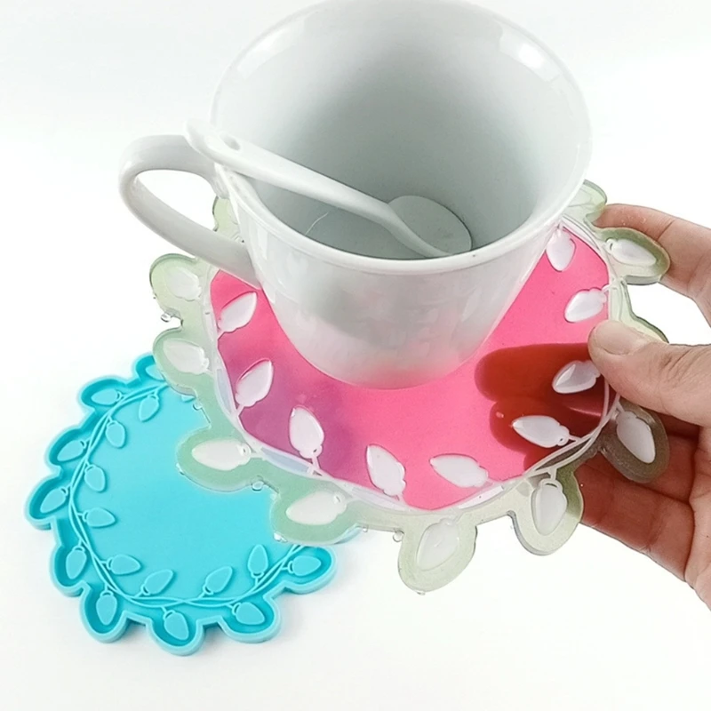 

Lacework Coaster Epoxy Resin Mold Cup Mat Pad Silicone Mould DIY Crafts Decor K3KC