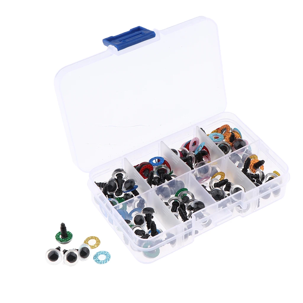 80 шт. безопасные глаза с блестками нетканые и шайба для мягкой игрушки 10 мм |