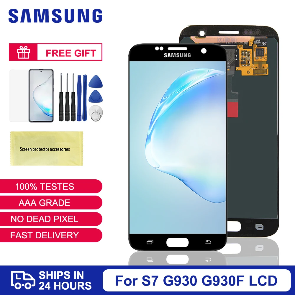 Оригинальный Для Samsung S7 ЖК экран сенсорный дигитайзер сборка для Galaxy G930 G930A G930F G9300
