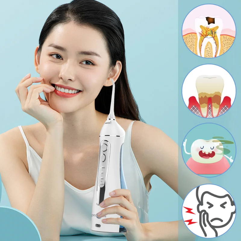 

Устройство для промывки полости рта с USB-зарядкой и резервуаром для воды на 200 мл, портативное устройство для чистки зубов