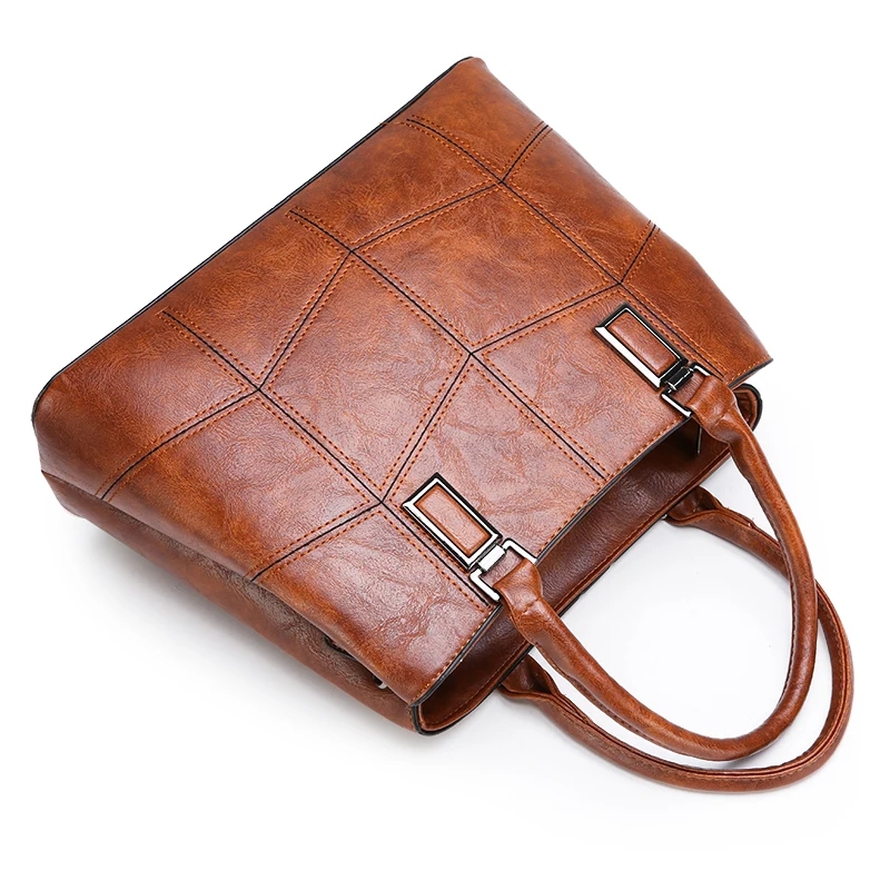 

best selling classic vintage patchwork one-shoulder tote bag for women