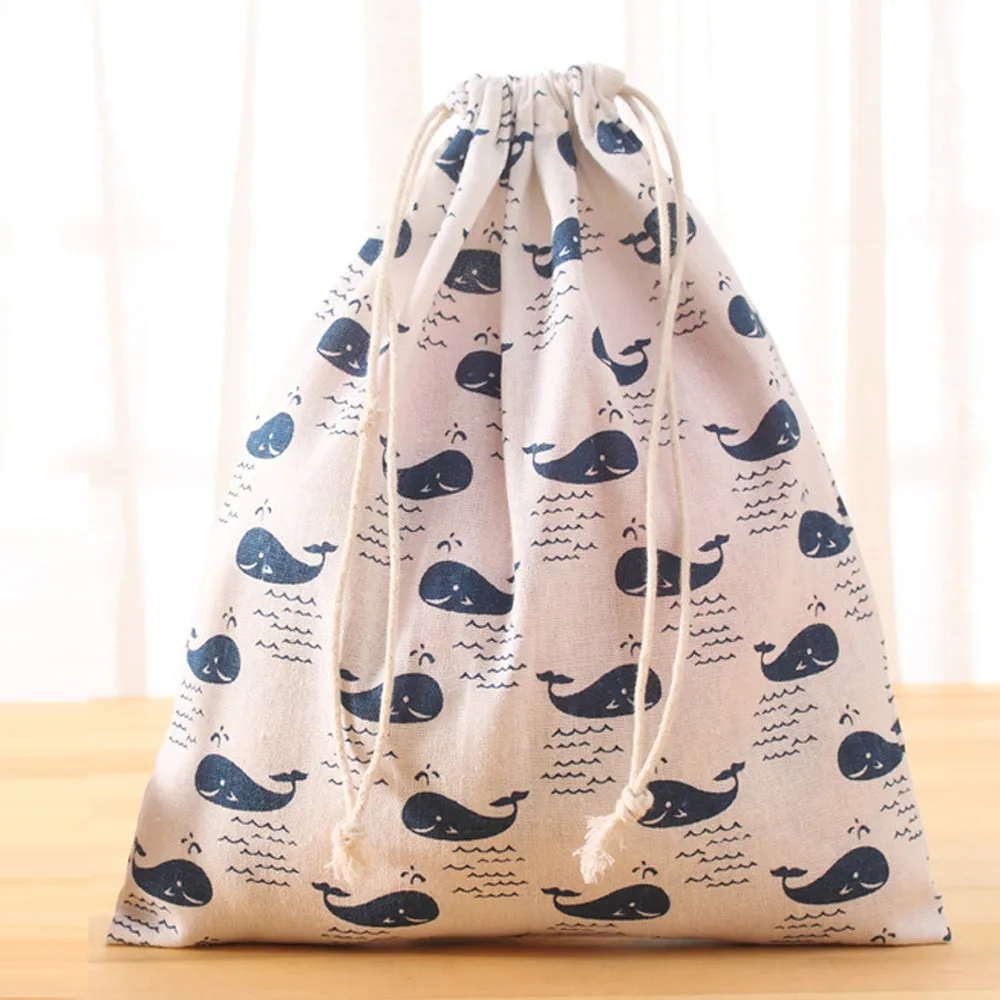 Женские Мужские сумки на шнурке ретро рюкзак холщевые рюкзаки с принтом для
