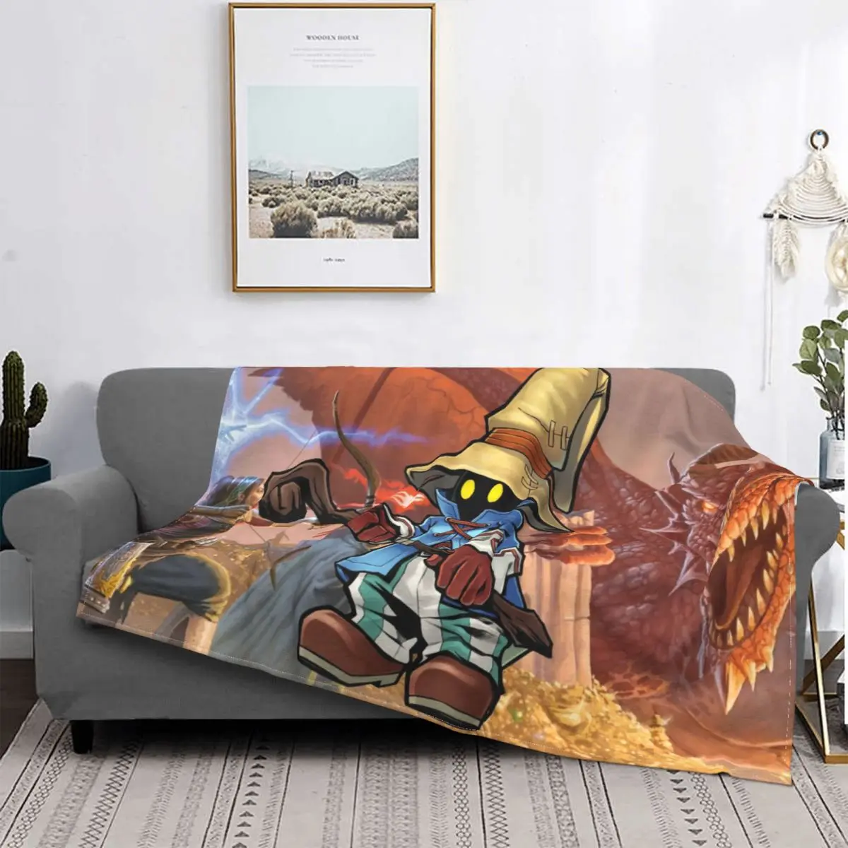 

Vivi Final Fantasy Blankets Fleece Decoration Ultra-Soft Throw Blankets for Bedding Bedroom Plush Thin Quilt