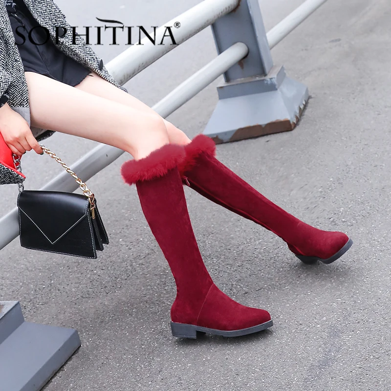Женские ботинки с круглым носком SOPHITINA удобные теплые ручной работы на
