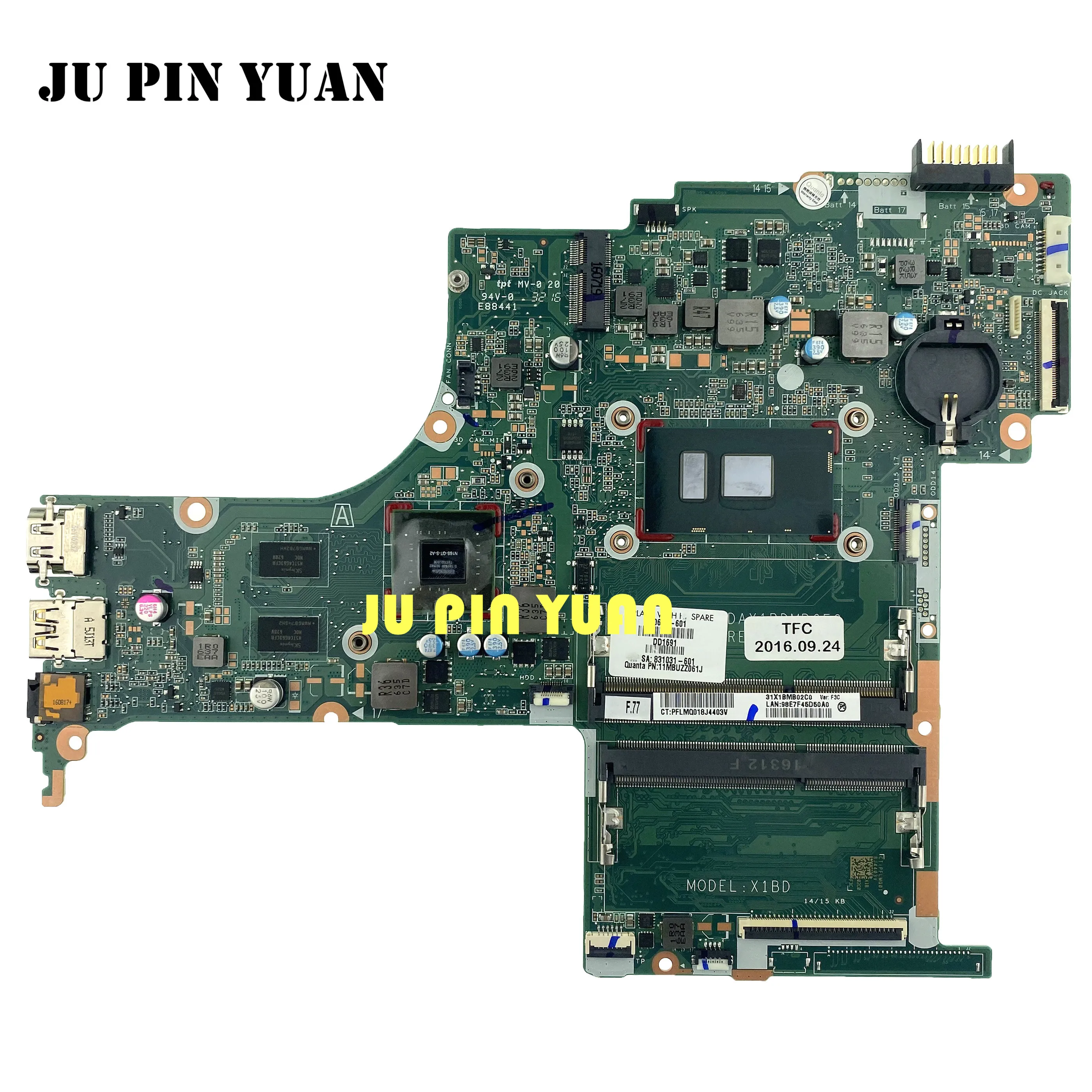

830601-601 830601-501 001 for HP Pavilion 15-AB 15T-AB 15-AB528TX TPN-Q159 Laptop Motherboard X1BD DAX1BDMB6F0 Fully Tested