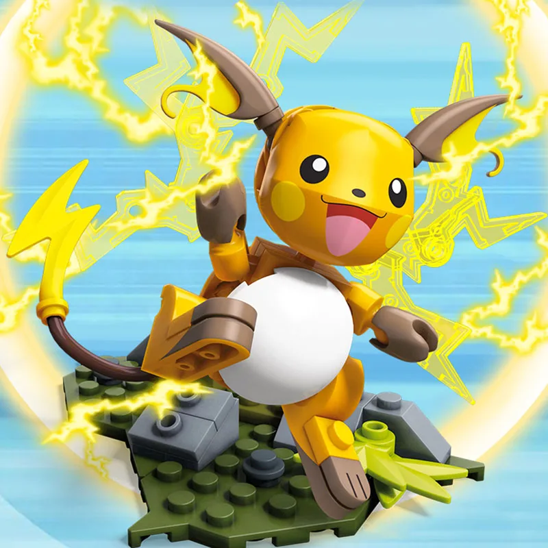 Мега конструкс подлинный Покемон райчу конструктор модели наборы Кирпичи
