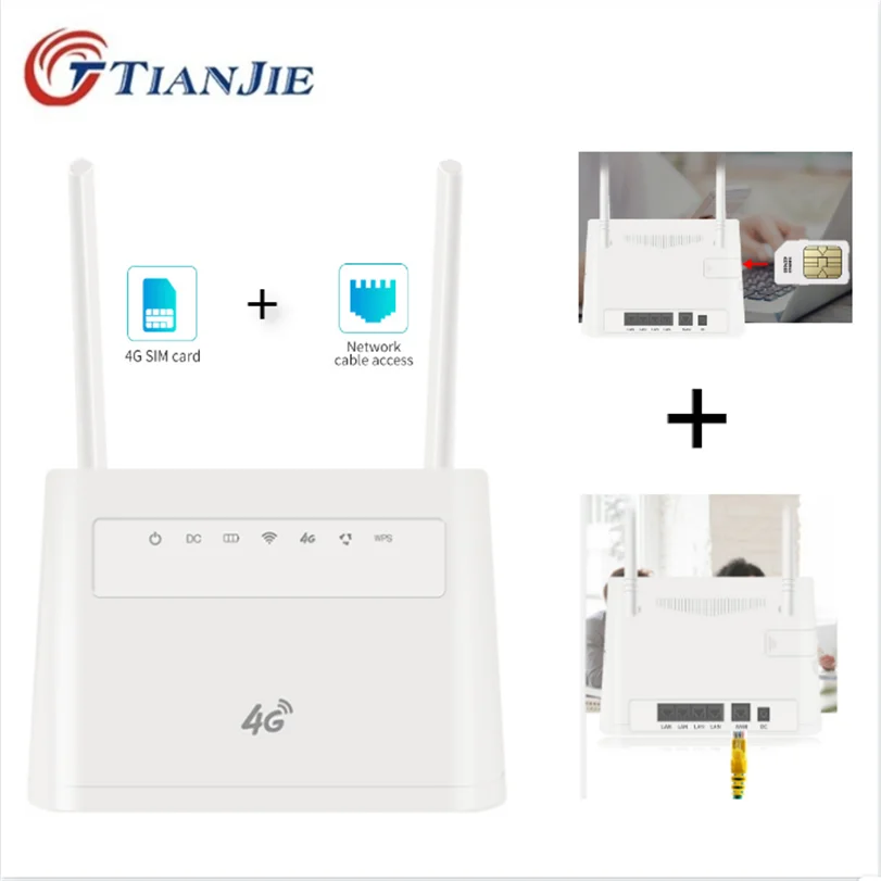 Wi Fi роутер TIANJIE 3G/4G беспроводная точка доступа LTE сим карта порт Wan/Lan RJ45 Cpe