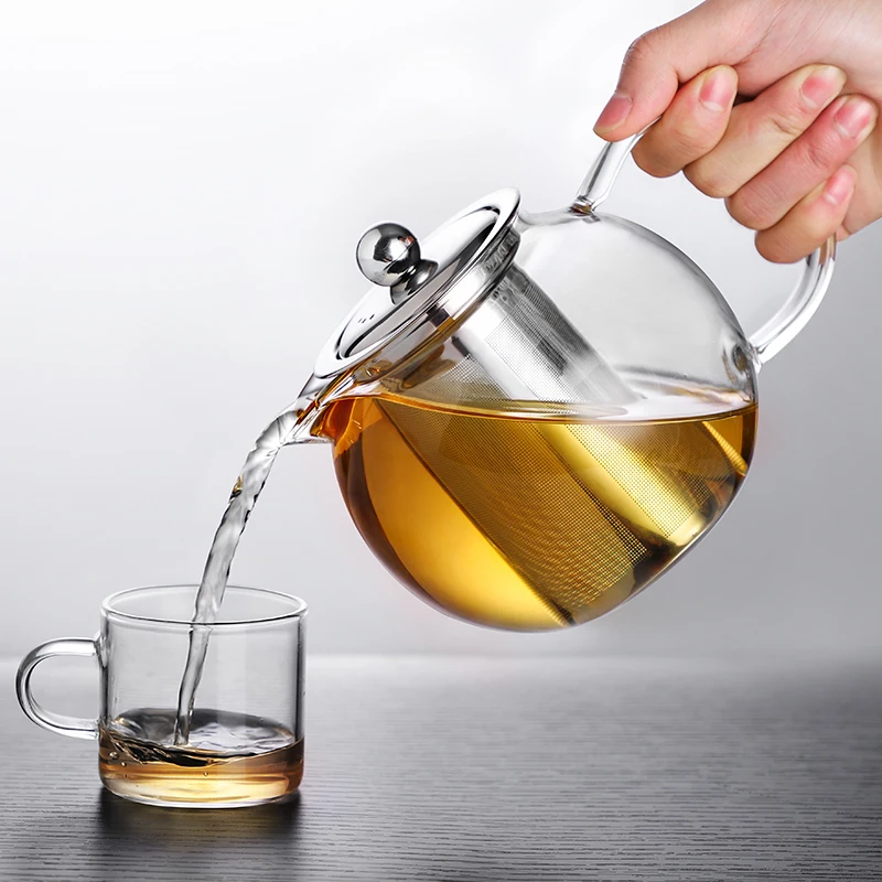 Стеклянный чайник высококачественный термостойкий стеклянный чайный сервиз с