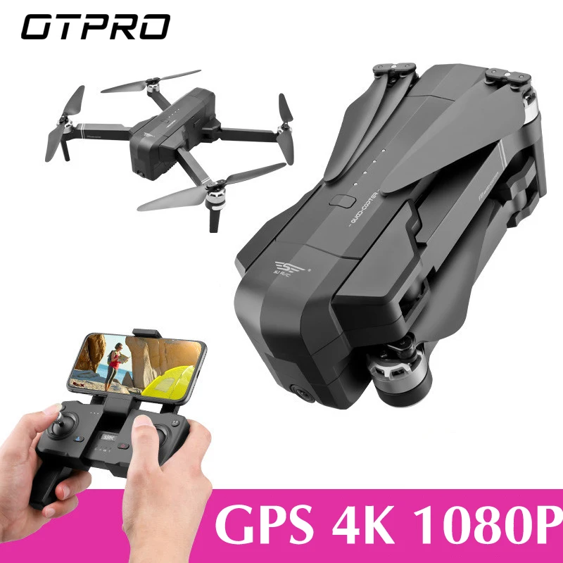 OTPRO мини-Дрон WI-FI 4K с видом от первого лица 1080P Камера 3-осевому гидростабилизатору gps RTF Радиоуправляемый гоночный Дрон Квадрокоптер с очками определяющими положение передатчик Z5 F11 pro Дрон