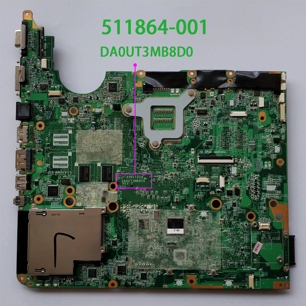 Материнская плата для ноутбука HP Pavilion DV6 DV6-1000 Series 511864-001 DA0UT3MB8D0 w | Компьютеры и офис