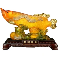 lucky arowana ornaments home decoration living room tv wine cooler crafts shop opening gifts figurines miniatures free shipping
