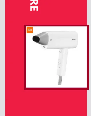 Фен Xiaomi Mijia SMATE для путешествий, бытовой фен, инструменты для укладки волос, фен для горячей и холодной воды 220 В 1600 Вт