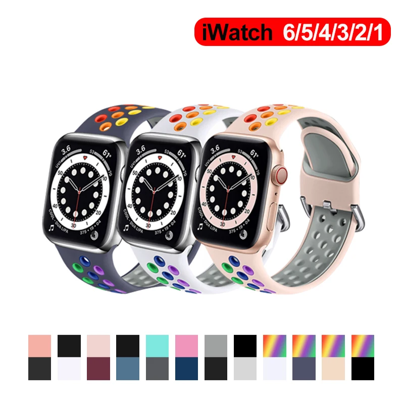

Sports Loop Smartwatch for Apple watch band 44mm 40mm iWatch 42mm 38mm silicone for apple watch 3 4 5 6 se band