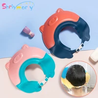 children shampoo cap baby soft cartoon bath visor hat adjustable baby shower protect eye water proof hair shield cap for infant