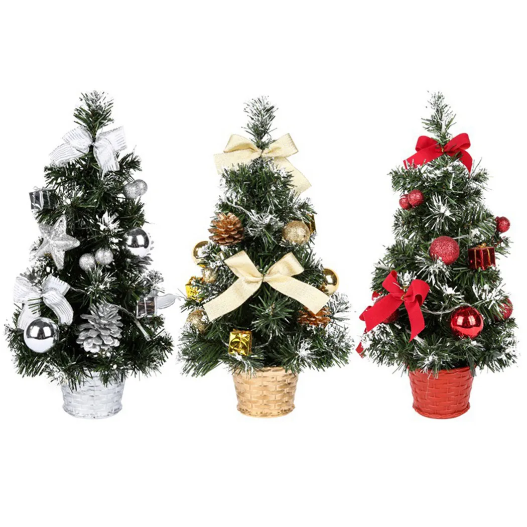 

Mini Christmas Tree Xmas Tabletop Artificial Tree Noel Ornament Xmas Tree With LED Lights Christmas Trees Natale Decorazioni
