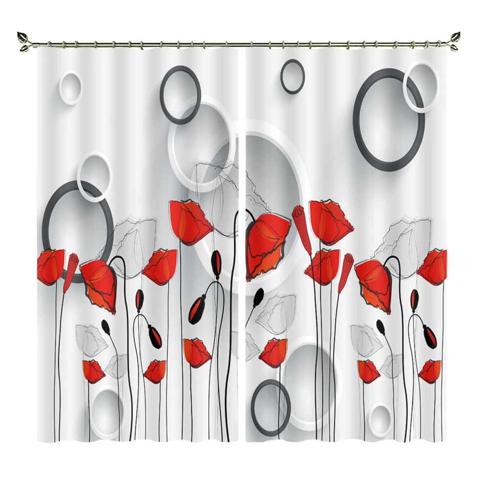 

Flower Background Picture Series Bubble Safflower Modern Printing Foreign Trade Export Curtain High Quality
