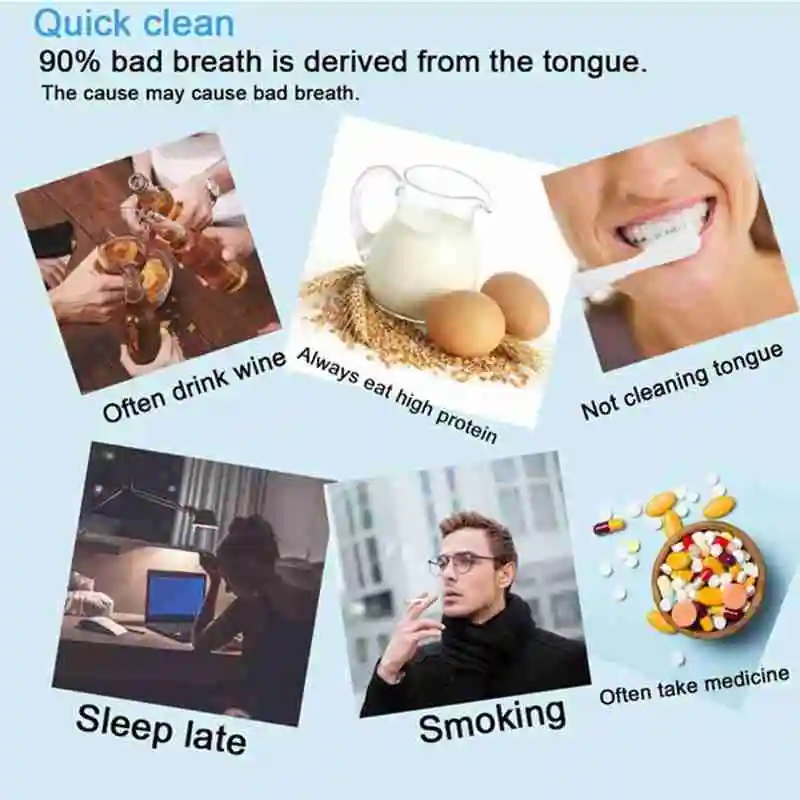 

1Pcs Tongue Cleaner Scraper 304 Steel Cleaning Brush Remove Tongue Coating Hygiene Health Tool Limpiador De Lengua