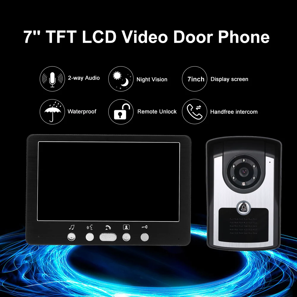 7 inch Monitor HD Camera Video Door Phone Doorbell Intercom System IR Night Vision Wired | Безопасность и защита