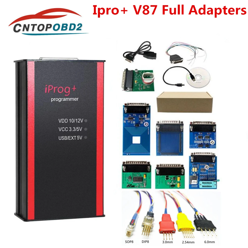 2022 Iprog Pro V87 Auto Key Programmer Iprog+ IMMO+Airbag Reset till 2021 Years With K Line/CAN Adapter Replace Digiprog Carprog