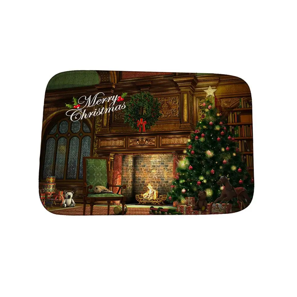 

Merry Christmas Doormats Christmas Decorative Welcome Doormats Non-Slip Christmas Entrance Rugs Washable Floor Carpets For Ho