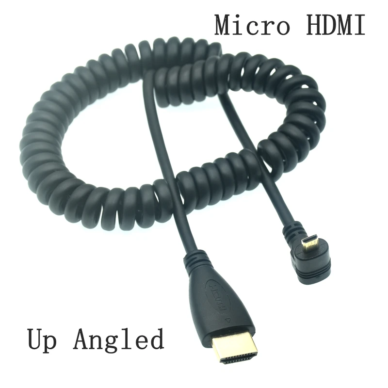 usb c power adapter HD-to Right Left Up Down Angle Mini HD Micro HDTV-compatible Male To Male Stretch Spring Curl Flexible Cable V1.4 DSLR 0.5M/1.8M mini hdmi