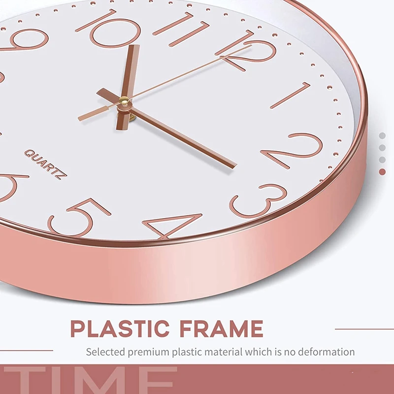 Wall Clocks Battery Operated Silent 12 Inch Quartz Decro Clock Easy to Read for Kitchen Bedroom Living Room Decor | Дом и сад