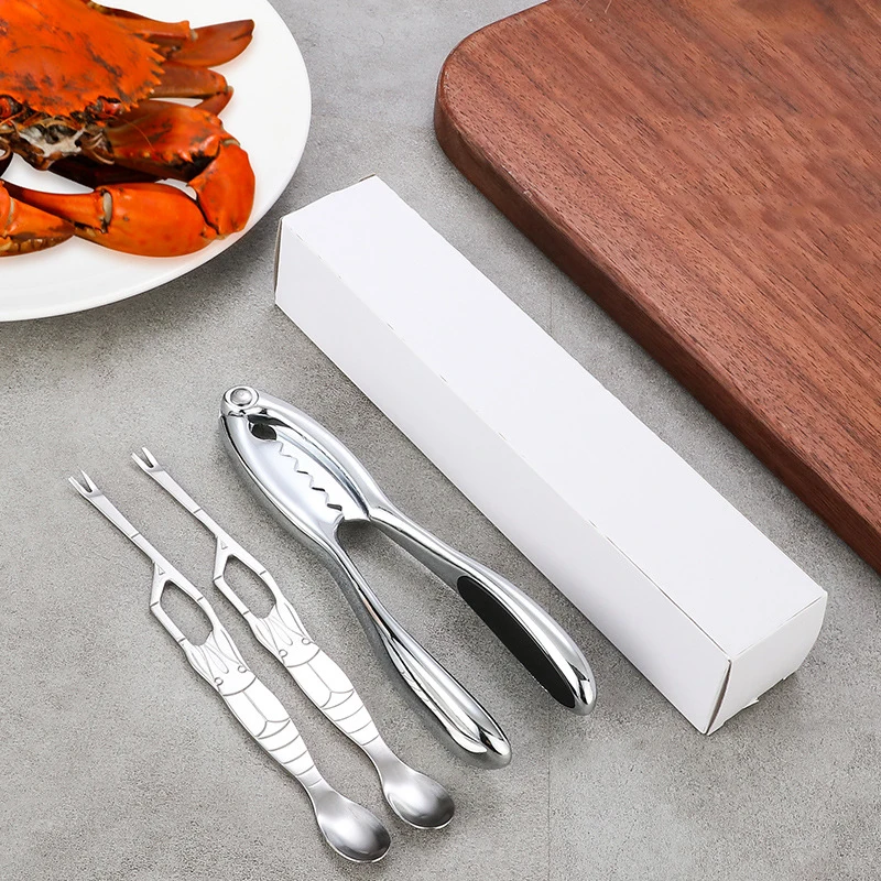 

Portable Crab Fork Crab Eating Tool Lobster Clip Walnut Clip Seafood Shelling Tool Set Zinc Alloy Crab Claw Crab Needle Set