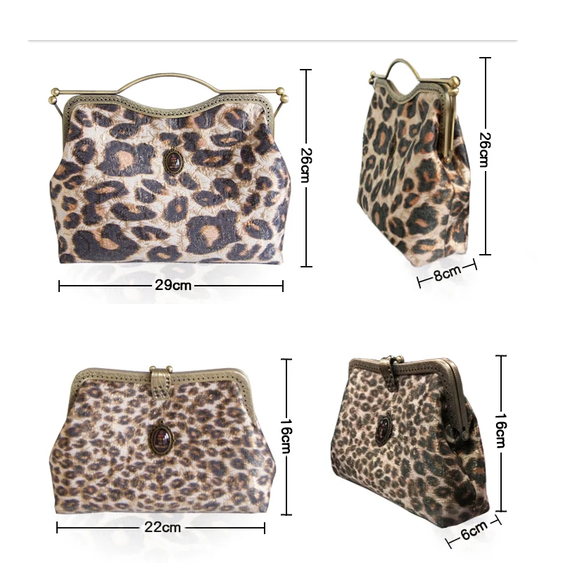 

Free Time Diy Homemade Bag Fashion Ball Hasp Leopard Women Kiss Lock Vintage Material Kit Diamonds Phone Small Coin Purse Wallet