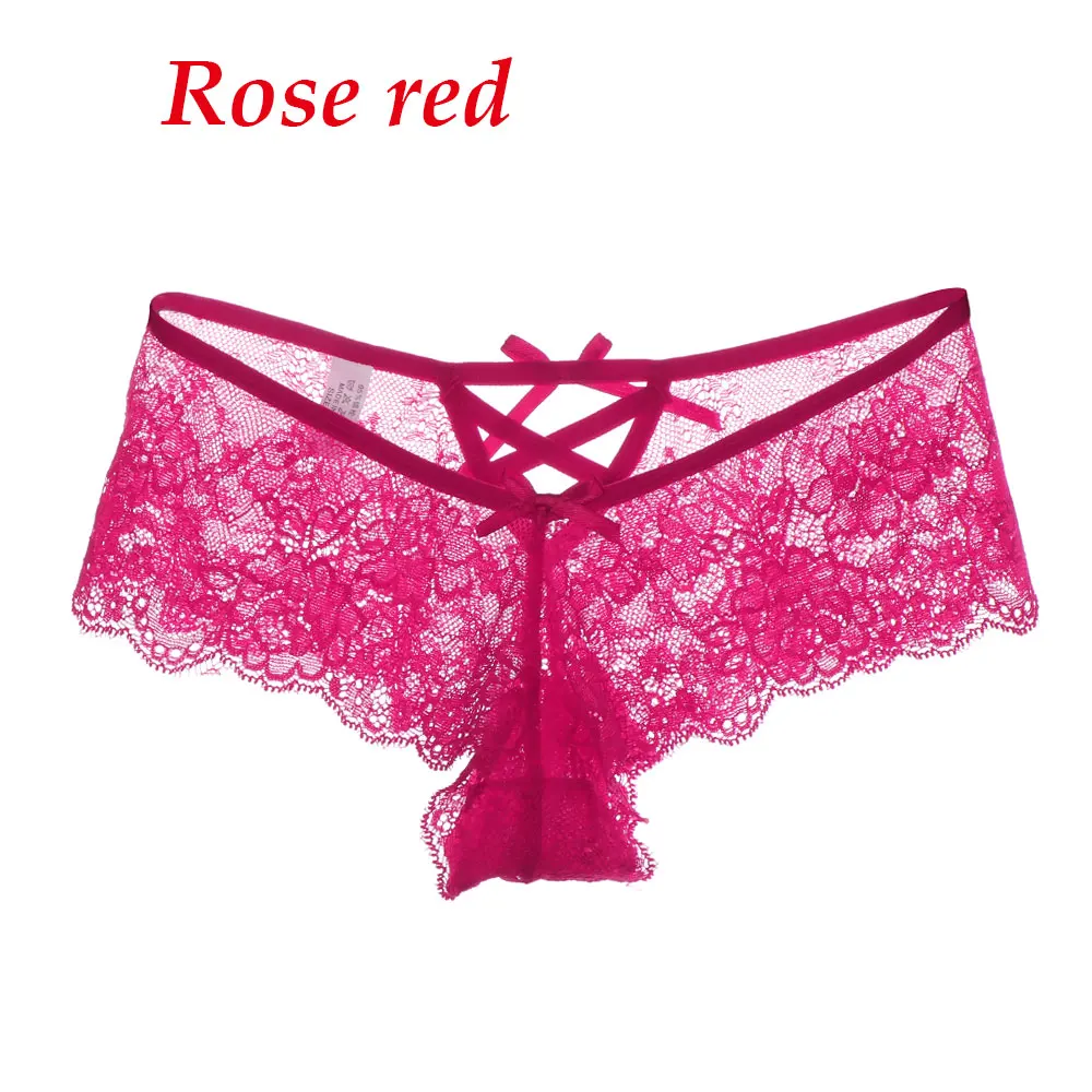 rose red 1 шт., сексуальные кружевные прозрачные трусики, нижнее белье, женские стринги, трусики-стринги, Дамское сексуальное нижнее белье с Т-образной спинкой, Прямая поставка - Цвет: rose red