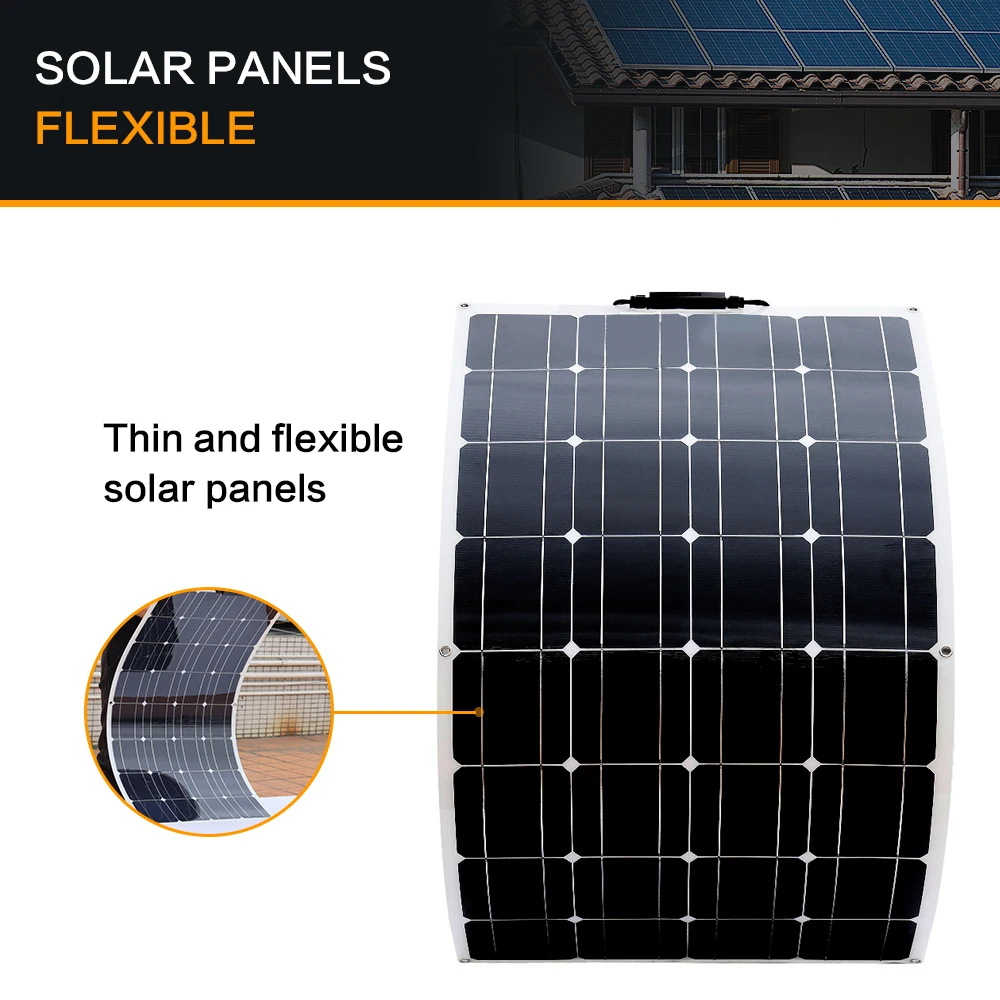 Murah Panel Surya Fleksibel 16V 100W 18V 120W Pengisi Daya Sel Surya Untuk Mobil Kamper Van Baterai Portabel Laptop Catu Daya Rumah