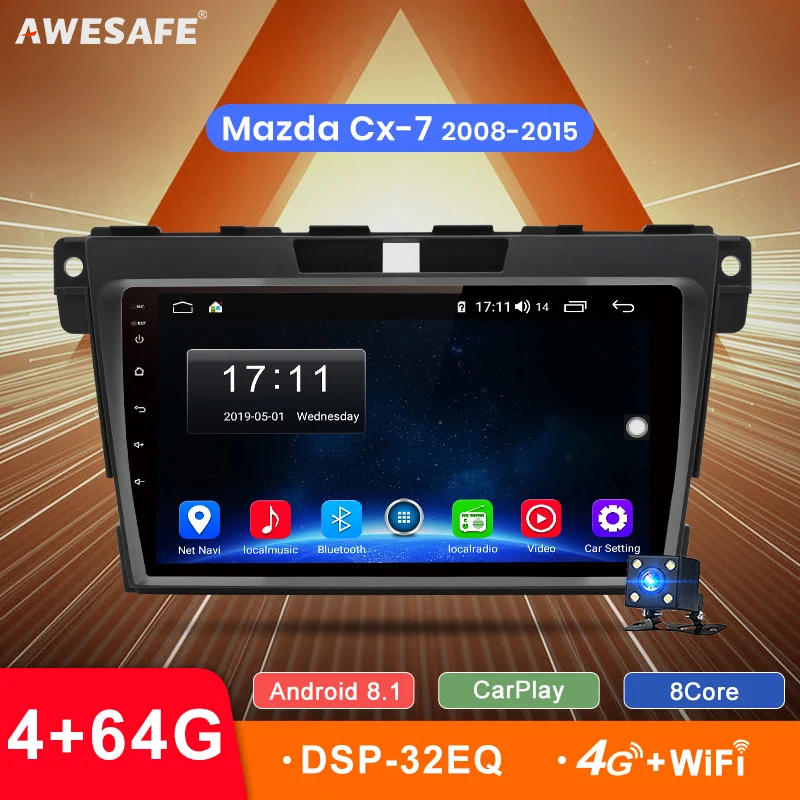 AWESAFE 2 Din CarPlay DSP Android 8 1 автомобильный Радио мультимедийный видео плеер Авто Стерео