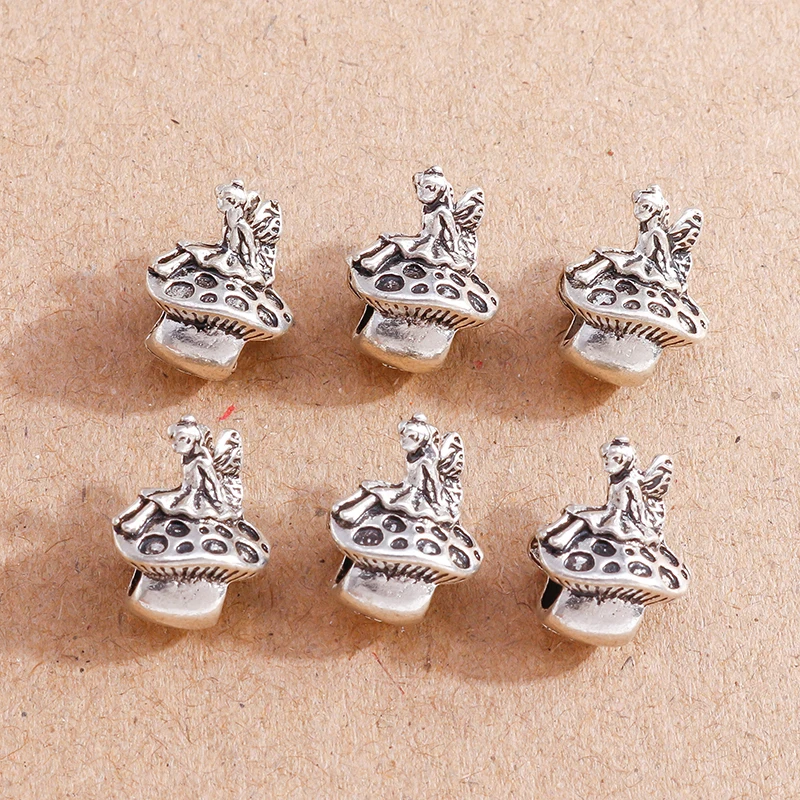 

15pcs Tibetan Silver Color Alloy Angel Charms Beads for Making DIY Handmade Bracelets Loose Spacer Beads Crafts Jewelry Findings