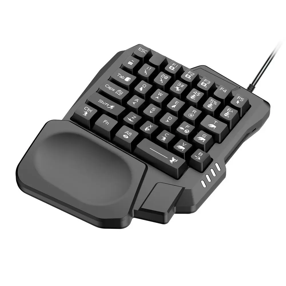 One Handed Gaming Keyboard Mini Gaming Keyboard Half Keyboard Gaming RGB Gaming Keyboard With 35 Keys Portable Keyboard For Ga