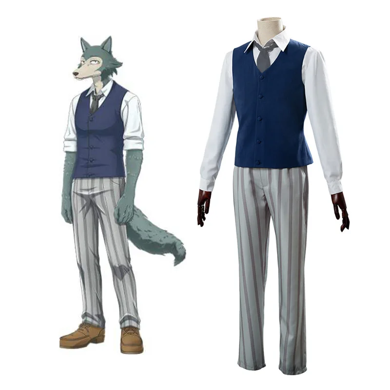 Аниме Beastars Косплей костюмы серый Wolf Legoshi Униформа Carnivore Legosi Костюм Cherryton Academy синий