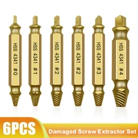 6pcs damaged screw extractor speed out drill bits tool set broken screw bolt remover extractor easily take out demolition tools