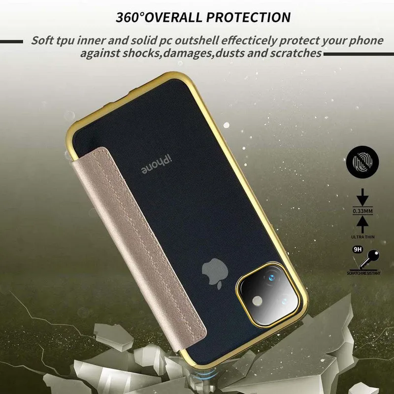 Тонкий чехол книжка с гальваническим покрытием для iPhone 11 XR XS Pro Max X pro Xs MAX|Бамперы| |