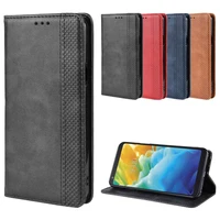 leather phone case for vivo iqoo neo v7neo z5 y7s s1 back cover flip card wallet with stand retro coque