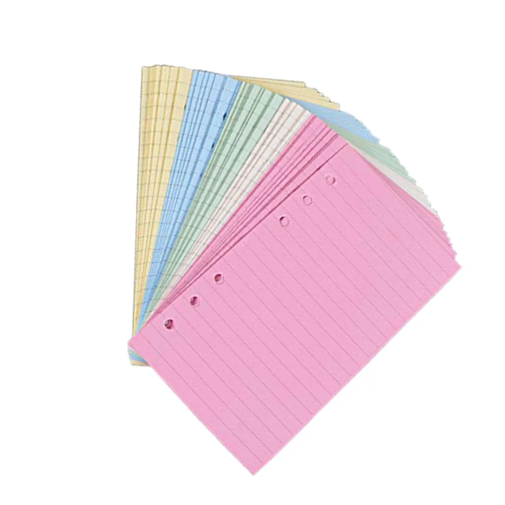

50 Pages A6 Colorful 6-Hole Ruled Loose Leaf Paper Loose Leaf Planner Note Book Filler Paper